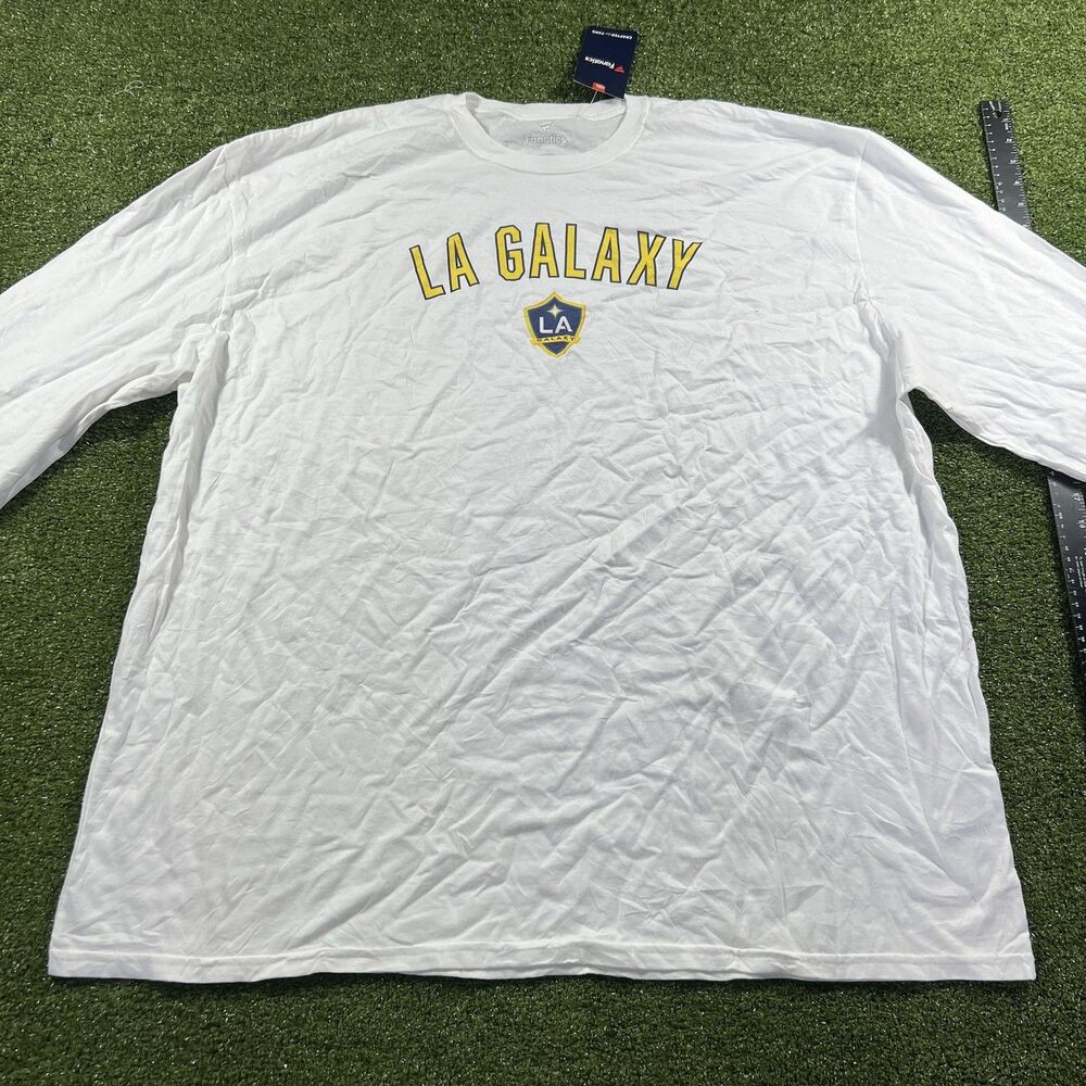 Fanatics LA Galaxy Men’s 4XL White Long Sleeve Graphic T-Shirt MLS